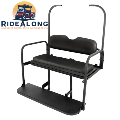 Golf-Cart-Rear-seat-kit-ezgo-txt-medalist-1994-2013-black-seat-cushions-ridealong-golf-cart-seats