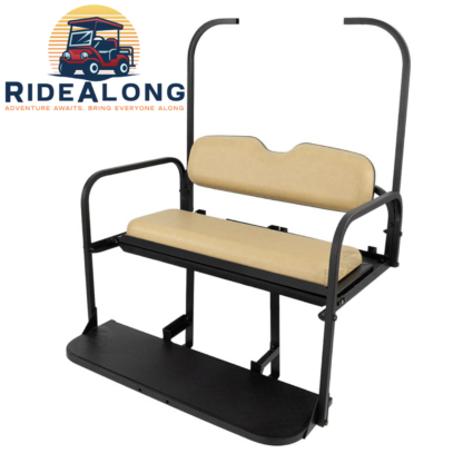 Golf-Cart-Rear-seat-kit-ezgo-txt-medalist-1994-2013-tan-seat-cushions-ridealong-golf-cart-seats