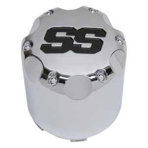 SS Snap-In Golf Cart Center Caps - SET OF 4 Chrome or Gloss Black