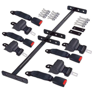 Premium Golf Cart Seat Belt Kit (4-Person) includes Mounting Bracket