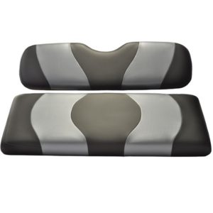 Golf Cart Seat Cover Black and Carbon Grey Wave