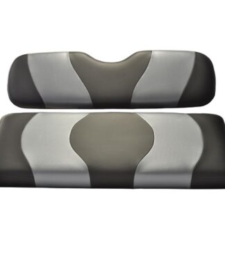 Golf Cart Seat Cover Black and Carbon Grey Wave CC DS 10-099