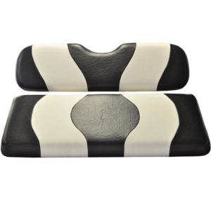 Golf Cart Seat Cover Black and White Wave