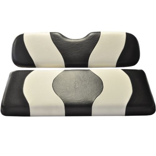 Golf Cart Seat Cover Black and White Wave CC DS 10-009