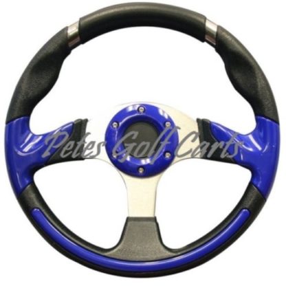 Golf Cart Steering Wheel 13 Inch Black Blue Club Car Ezgo Yamaha