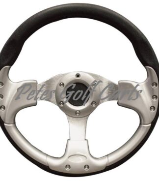 Golf Cart Steering Wheel 13 Inch Black Silver Club Car Ezgo Yamaha