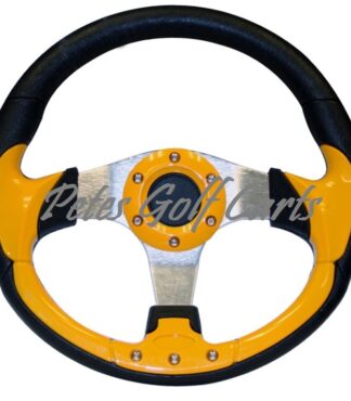 Golf Cart Steering Wheel 13 Inch Yellow Black Club Car Ezgo Yamaha