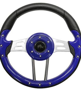 Golf Cart Steering Wheel Blue Grip Aluminum Spokes 13 Inch