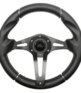 Golf Cart Steering Wheel Challenger Black Grip/Black Spokes 13 Inch