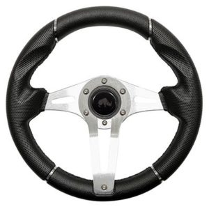 13" Challenger Black/Aluminum Steering Wheel