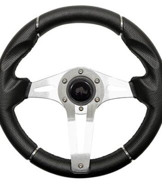 13" Challenger Black/Aluminum Steering Wheel