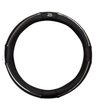Golf Cart Steering Wheel Cover Universal Black and Chrome
