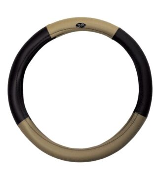 Golf Cart Steering Wheel Cover Universal Black and Tan