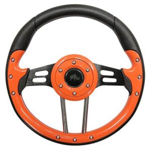 13" Aviator 4 Orange / Black Steering Wheel