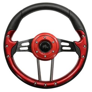 13" Aviator 4 Red / Aluminum Steering Wheel