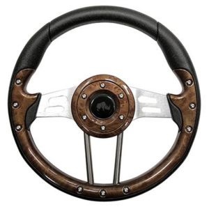 13" Aviator 4 Woodgrain / Aluminum Steering Wheel