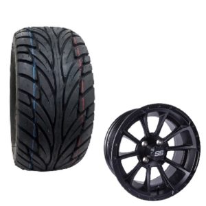 Golf Cart Turbine II Wheel and Tire Combo Street Tread 22x11x12