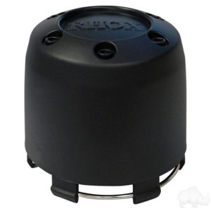 Golf Cart Wheel Center Cap RHOX Snap On Matte Black