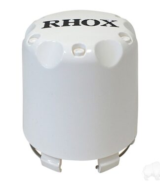 Golf Cart Wheel Center Cap RHOX Snap On White
