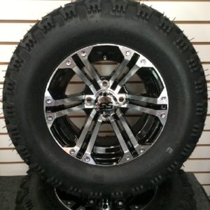 12" Aluminum Golf Cart Wheel and 22" All Terrain Tire Combo