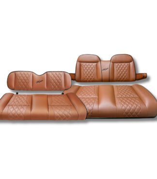 KOZIP-Brown-black-piping-luxury-golf-cart-front-rear-seat-bundle-club-car-ezgo-yamaha