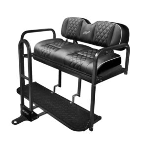 Kozip Black Rear Seat Cushions & SGC Nomad Flip Seat Kit for Club Car Precedent, Tempo & Onward | Choose Package