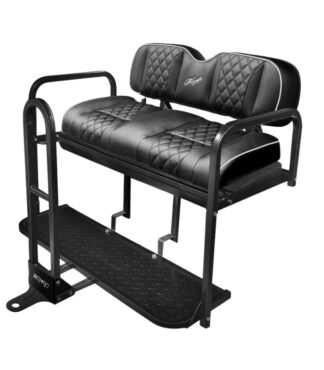KOZIP-NOMAD-BLACK-GOLF-CART-REAR-SEAT-KIT-STEELENG-PETESGOLFCARTS-CLUB-CAR-EZGO-YAMAHA