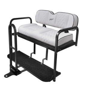 Kozip White Rear Seat Cushions & SGC Nomad Flip Seat Kit for Club Car Precedent, Tempo & Onward | Choose Package