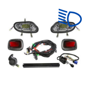 EZGO TXT Valor Freedom Street Legal High/Low Beam LED Golf Cart Light Kit 2014+ Models | Gas & Electric 12-48V Applications
