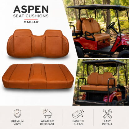 MadJax-Aspen-Custom-golf-cart-front-seat-Cushions-Caramel-Brown-petesgolfcarts