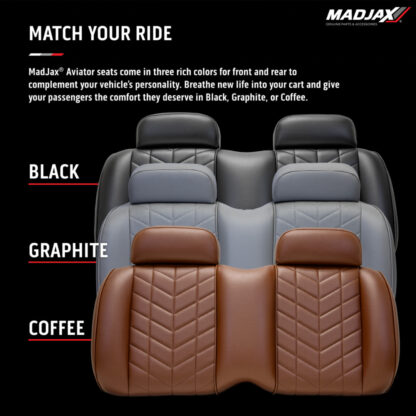 MadJax-Aviator-Golf-Cart-Front-Seat-BLACK-Petes-Golf-Carts-Club-Car-EZGO-Yamaha