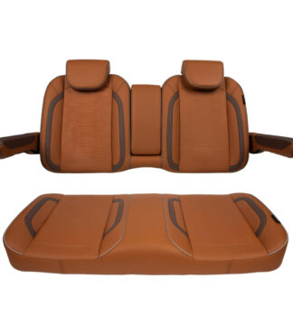 MadJax Commander Luxury Golf Cart Front Seat Assembly in Caramel Brown | Club Car & EZGO | Pete's Golf Carts
