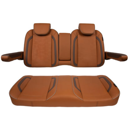 MadJax Commander Luxury Golf Cart Front Seat Assembly in Caramel Brown | Club Car & EZGO | Pete's Golf Carts