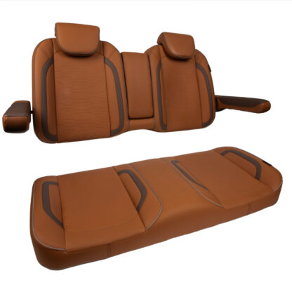MadJax Commander Luxury Golf Cart Front Seat Assembly in Caramel Brown | Club Car & EZGO | Pete's Golf Carts