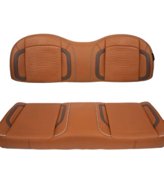 MadJax Commander Genesis Rear Seat Cushions in Caramel Brown | Club Car and EZGO | Pete's Golf Carts