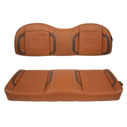 MadJax Commander Genesis Rear Seat Cushions in Caramel Brown | Club Car and EZGO | Pete's Golf Carts