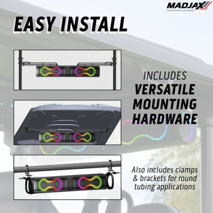 MadJax® Decibel 26" Bluetooth® LED Soundbar for Golf Carts with RGB Lighting - Image 5