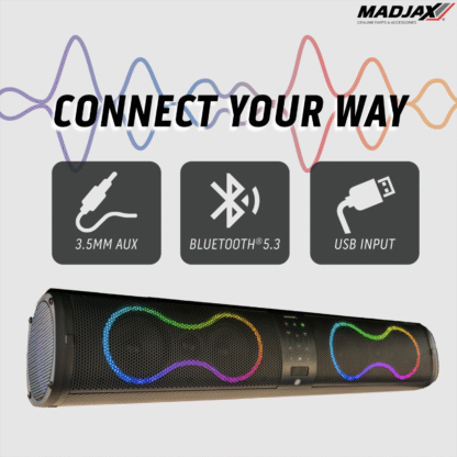 MadJax® Decibel 26" Bluetooth® LED Soundbar for Golf Carts with RGB Lighting - Image 6