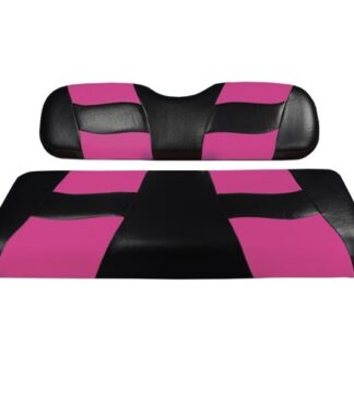 Madjax Golf Cart Rear Flip Seat Cover Set Black and Pink Riptide