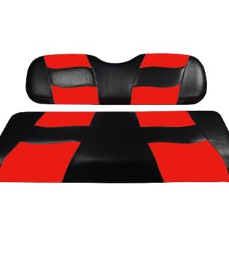 Madjax Golf Cart Rear Flip Seat Cover Set Black and Red Riptide 10-118