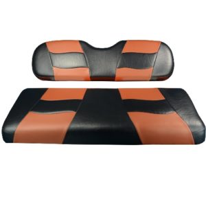 Madjax Golf Cart Front Seat Cover Set Black and Morrocan Riptide