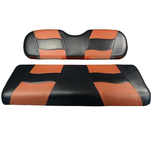 Madjax Golf Cart Seat Cover Set Black and Morrocan Riptide Club Car Prec 10-124