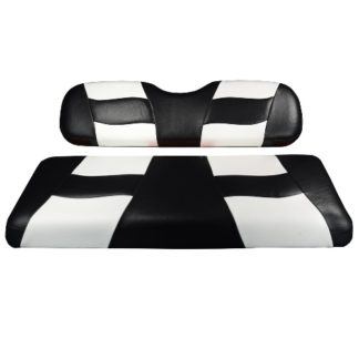 Madjax Golf Cart Seat Cover Set Black and White Riptide Club Car DS 10-120