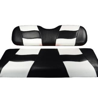 Madjax Golf Cart Seat Cover Set Black and White Riptide Club Car DS 10-120