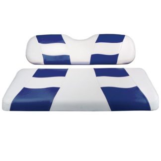 Madjax Golf Cart Seat Cover Set White and Blue Riptide