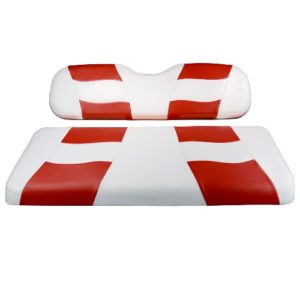 Madjax Golf Cart Seat Cover Set White and Red Riptide