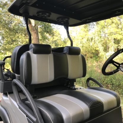 Premium Contour Three Tone Bench Back Golf Cart Seat With Headrest