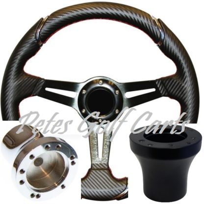Premium Golf Cart Steering Wheels With Adapter Hub All Makes and Models