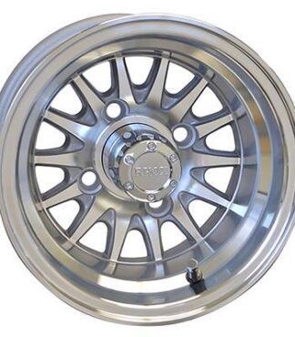 Full machined face finish 10" Phoenix golf cart wheel by RHOX, Item # TIR-477.