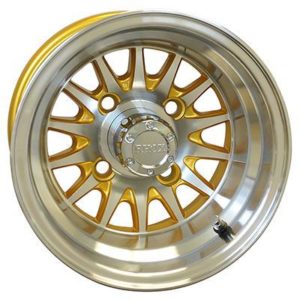 10″ Phoenix Gold / Machined Golf Cart Wheel – RHOX®